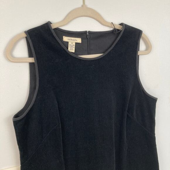 GH Bass Women 10 Black Corduroy Drop Waist Jumper Dress Academia 90s Preppy - Picture 3 of 9